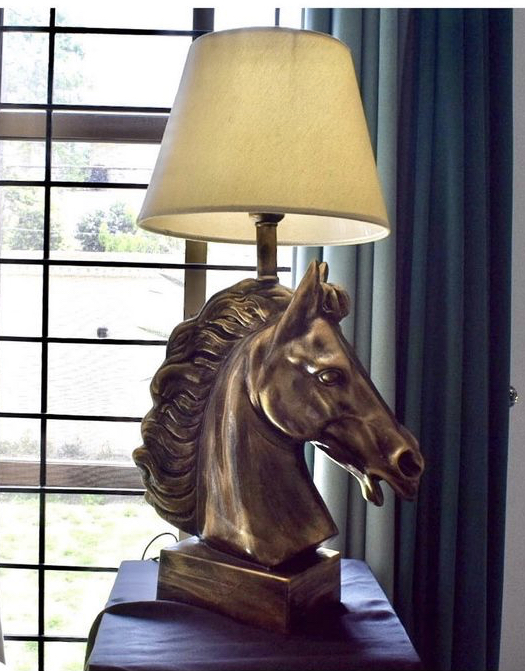 pottery barn horse head lamp