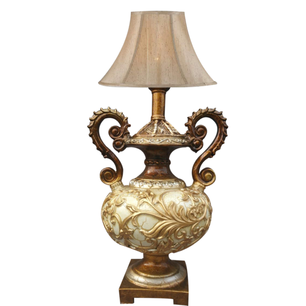Antique Resin Off White Table Lamp