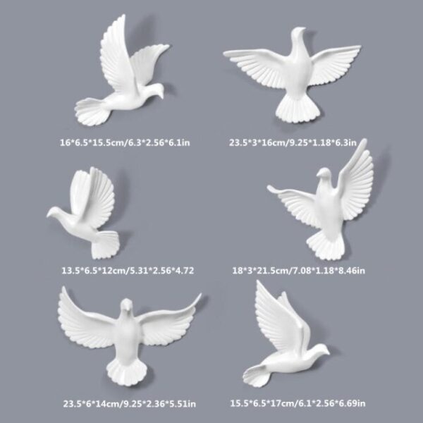 Medieval Birds 3D Wall Decor (set of 6) - Image 2